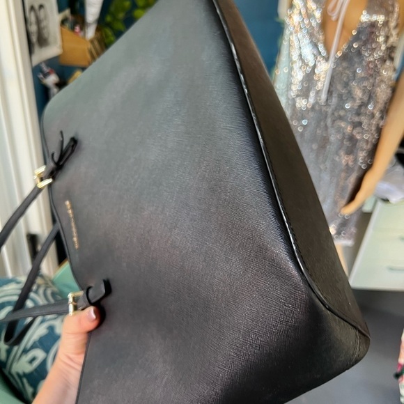 Jetset Authentic Michael Kors Black shoulder Sofiano Leather Work Vacation Bag - Picture 11 of 15